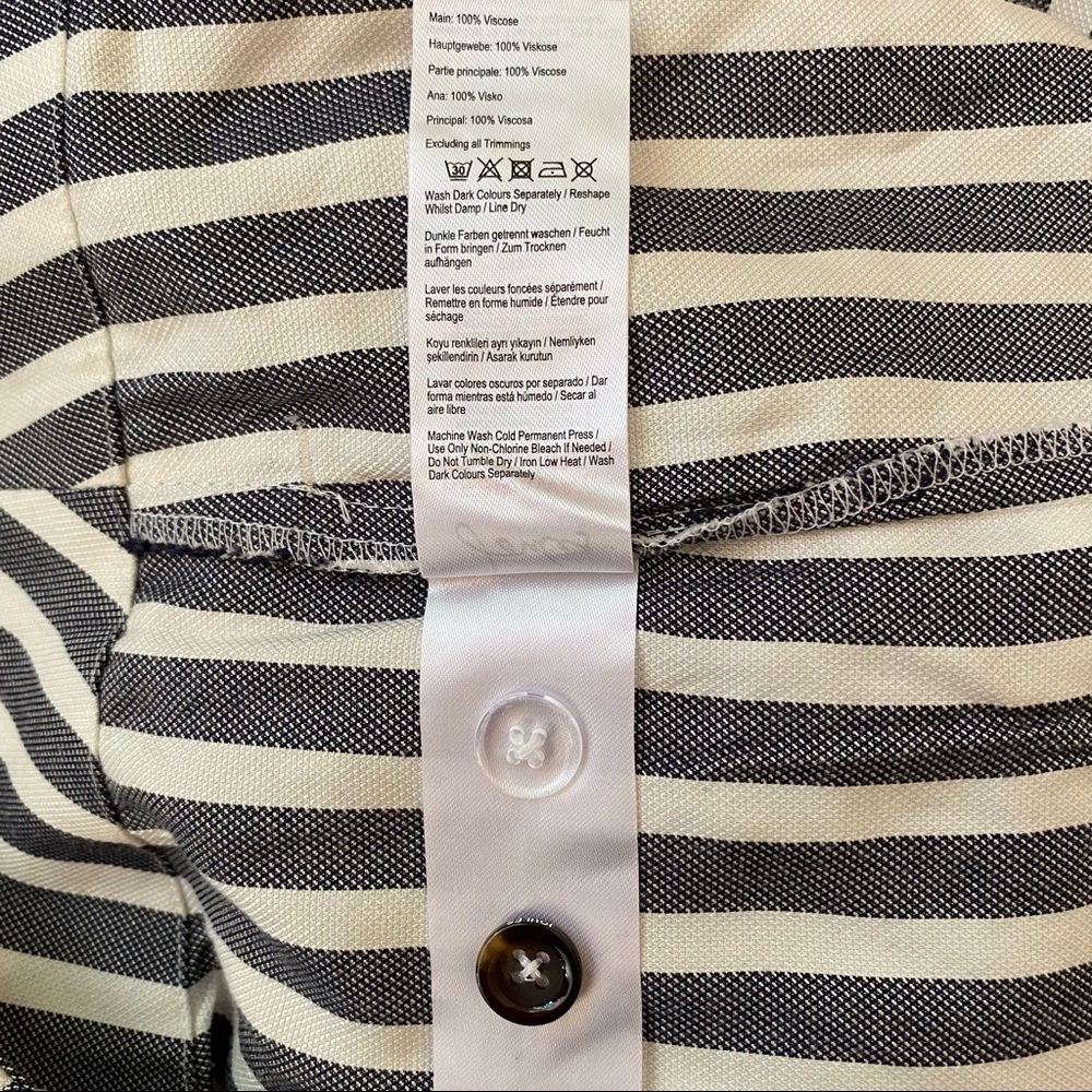 NWT Joules Blue and Cream Striped Baggy Linen Pants - Picture 8 of 8